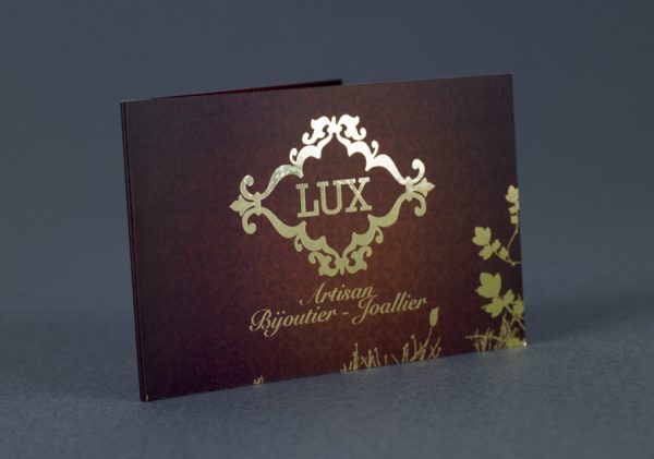 Flyer papel metalizado oro